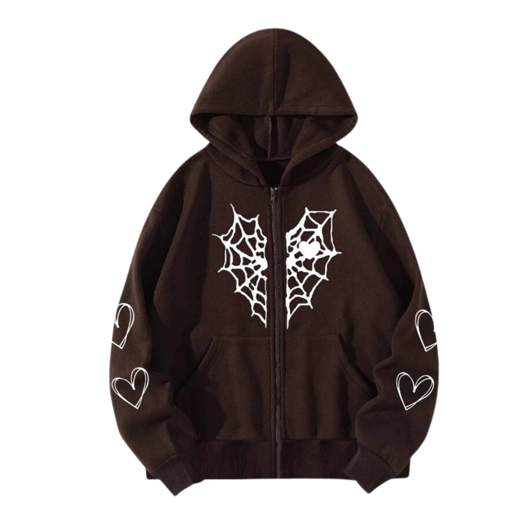 HYPExSTORE® HEART WEB ZIPPER HOODIE