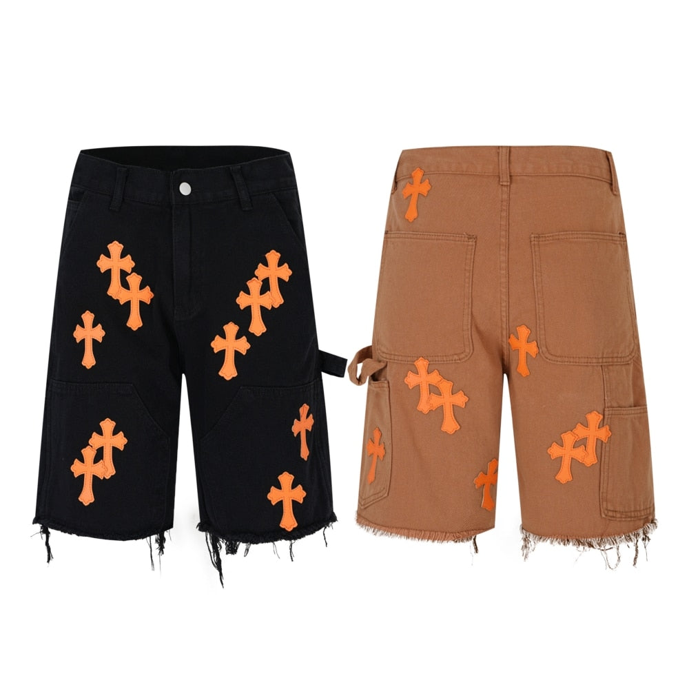 HYPExSTORE® FRAYED CROSSLINE SHORTS