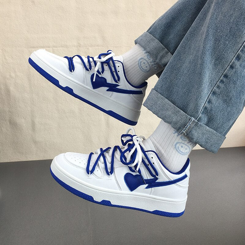 HYPExSTORE® HEARTED WHITE BLUE SNEAKER