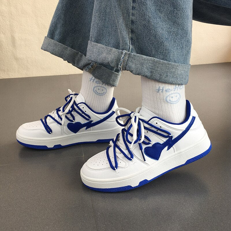 HYPExSTORE® HEARTED WHITE BLUE SNEAKER