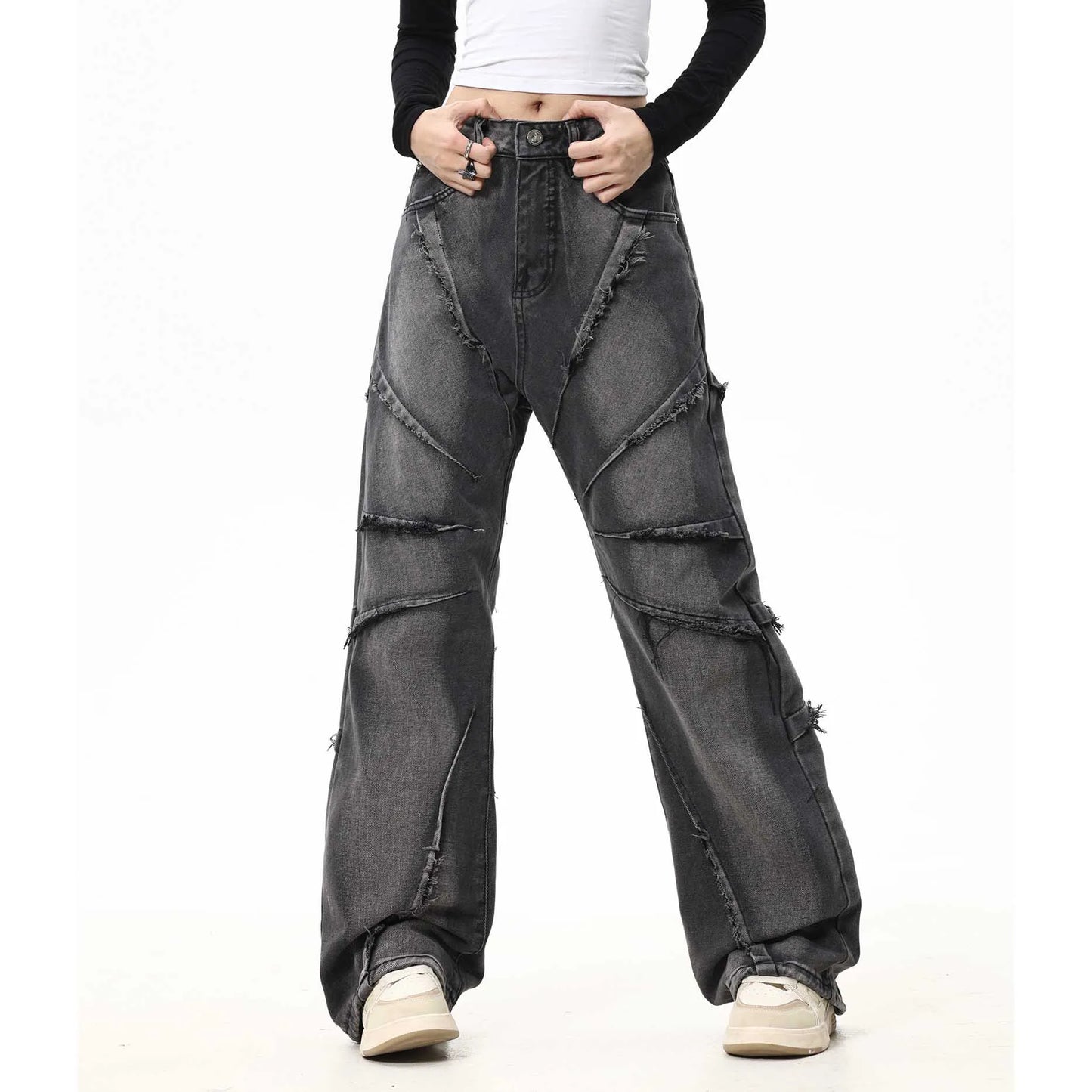 HYPExSTORE® FRAYED BAGGY JEANS