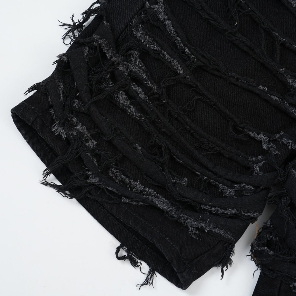 HYPExSTORE® RIPPED DENIM SHORTS