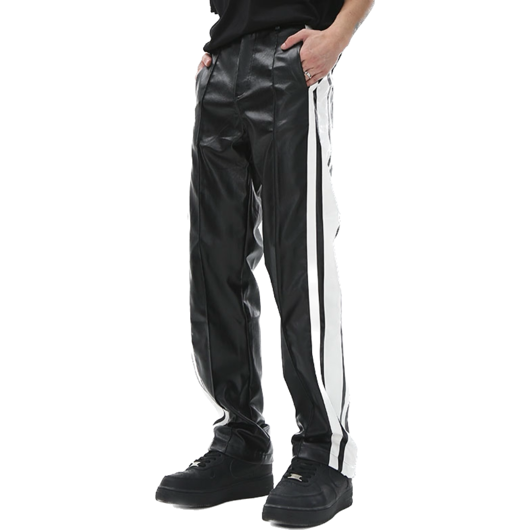 HYPExSTORE® STRIPY LEATHER PANTS