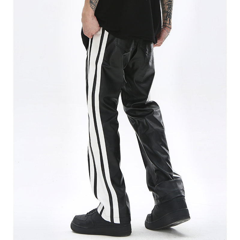 HYPExSTORE® STRIPY LEATHER PANTS
