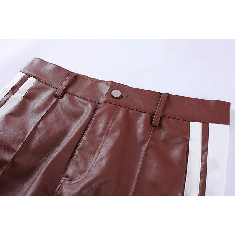 HYPExSTORE® STRIPY LEATHER PANTS