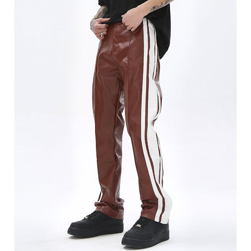 HYPExSTORE® STRIPY LEATHER PANTS