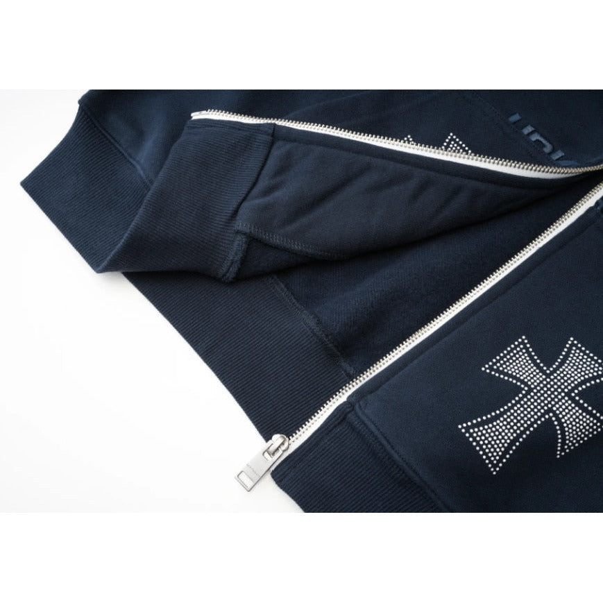 HYPExSTORE® CROSS DRILL ZIPPER HOODIE