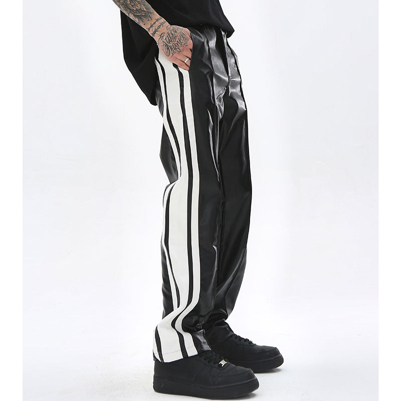 HYPExSTORE® STRIPY LEATHER PANTS