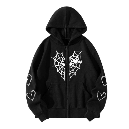 HYPExSTORE® HEART WEB ZIPPER HOODIE