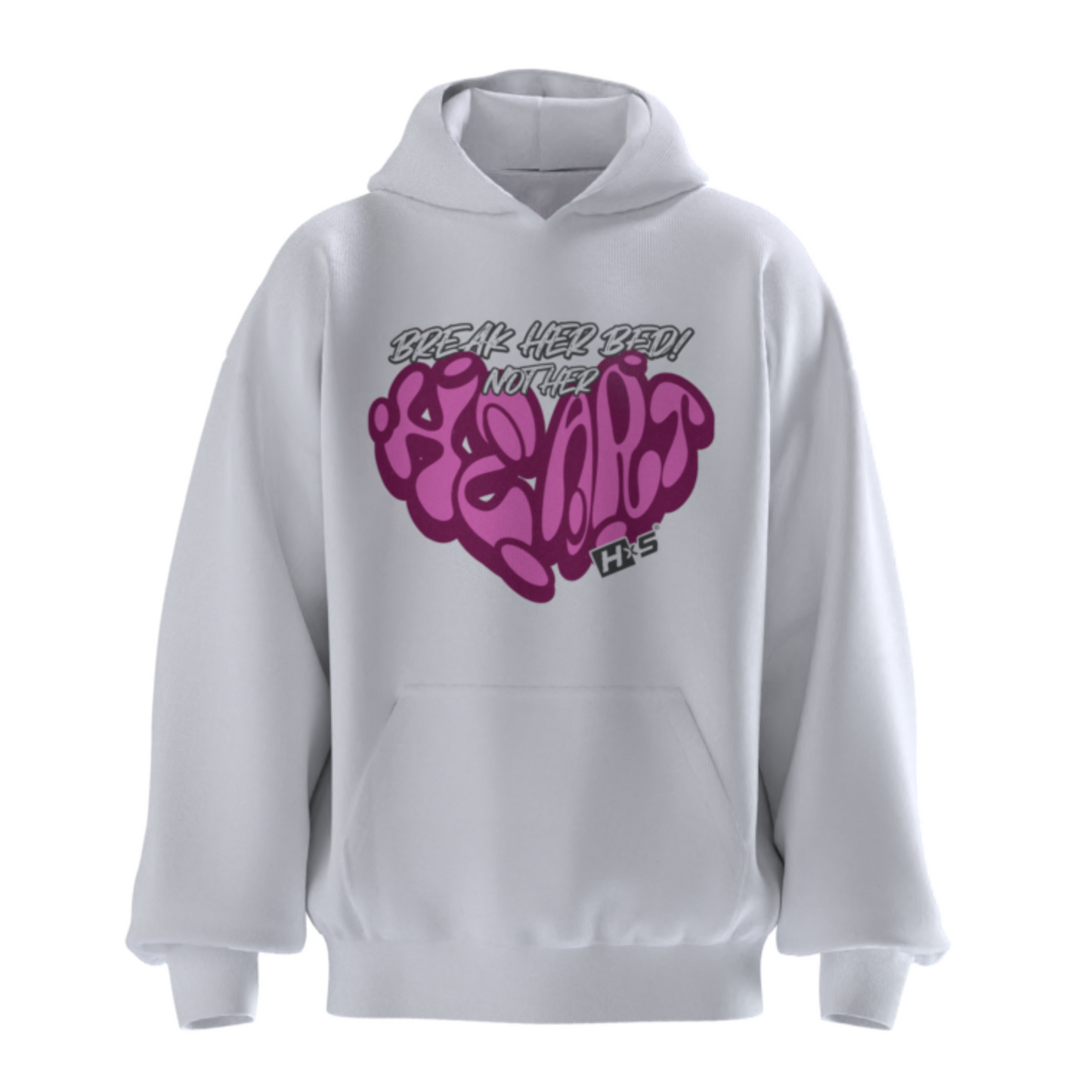 HYPExSTORE® BREAK HER BED NOT HER HEART OVERSIZED HOODIE 380 GSM