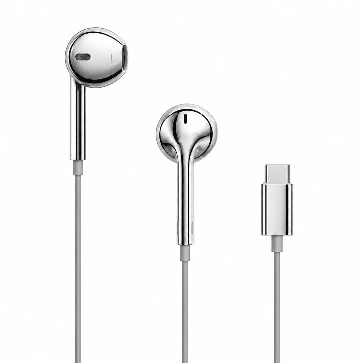 Silberne Chrome Buds mit Type-C-Anschluss