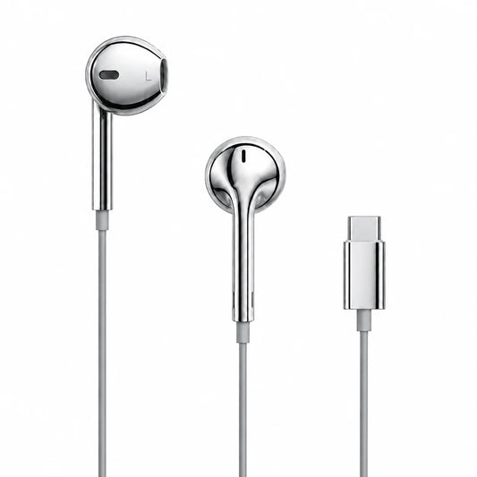 Silberne Chrome Buds mit Type-C-Anschluss