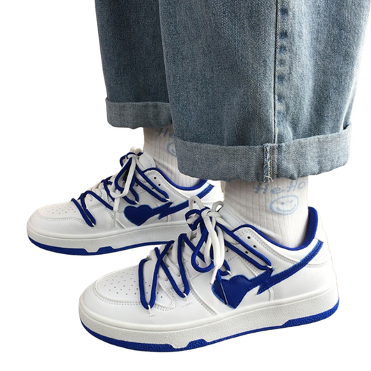 HYPExSTORE® HEARTED WHITE BLUE SNEAKER