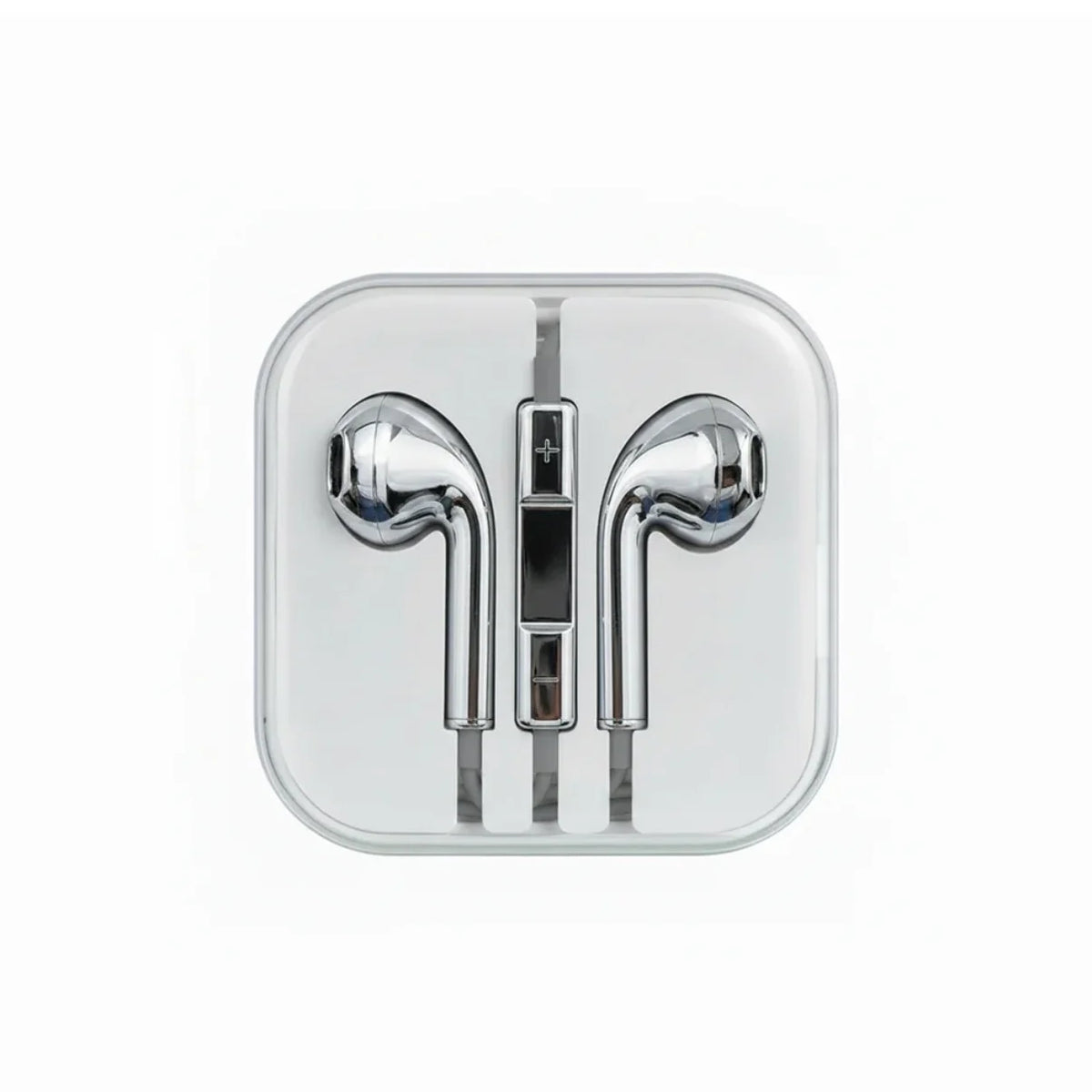 Silberne Chrome Buds in transparenter Verpackung