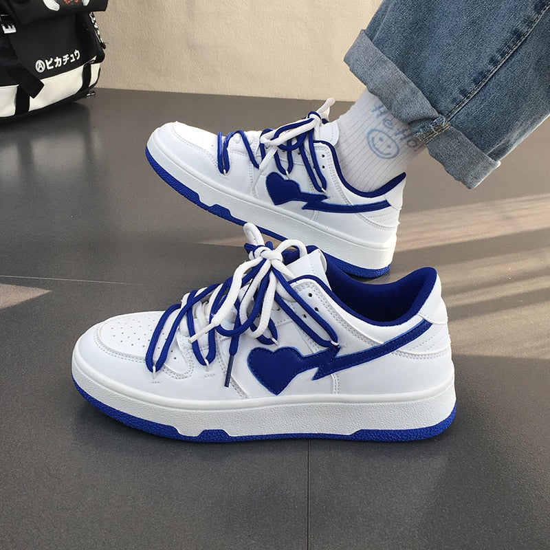 HYPExSTORE® HEARTED WHITE BLUE SNEAKER