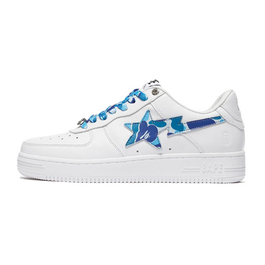 HYPExSTORE® A BATHING APE BAPE STA LOW CAMO WHITE BLUE SNEAKER