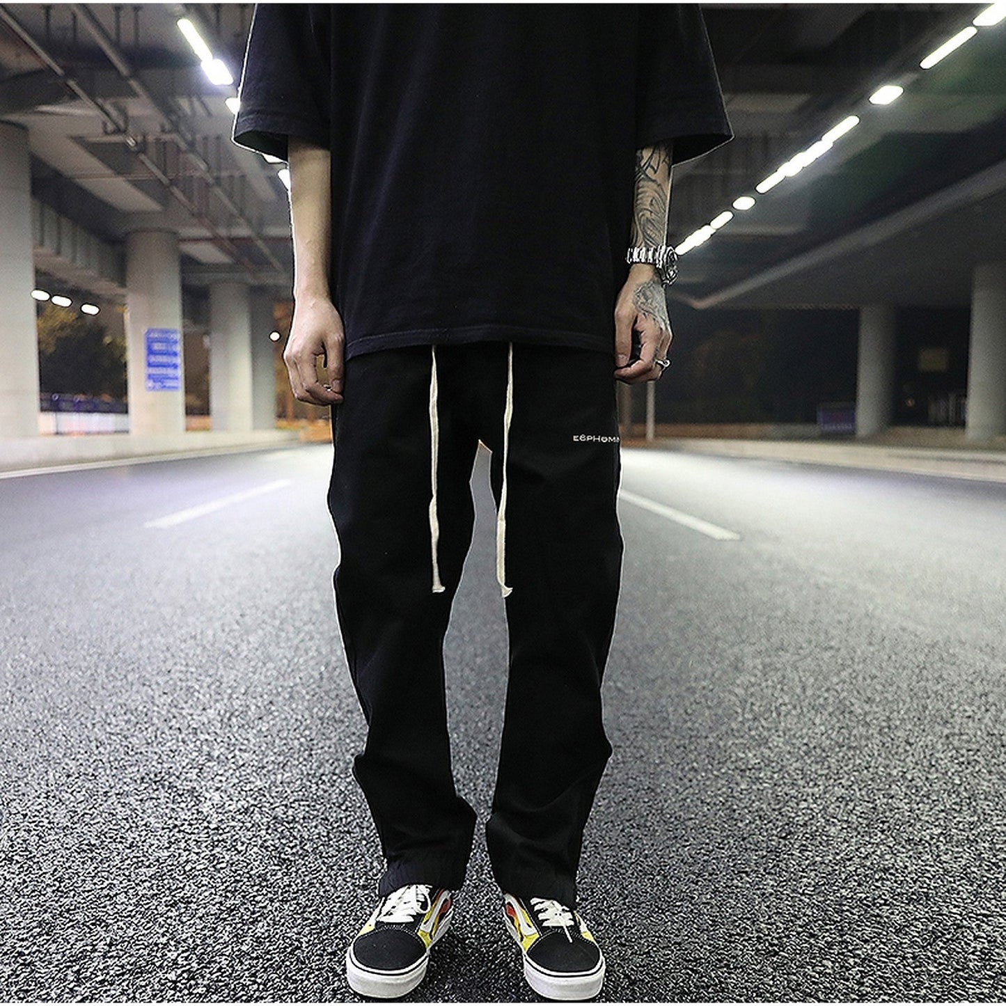 E6PHOMME® ZIPPER ZIP TRACK PANTS