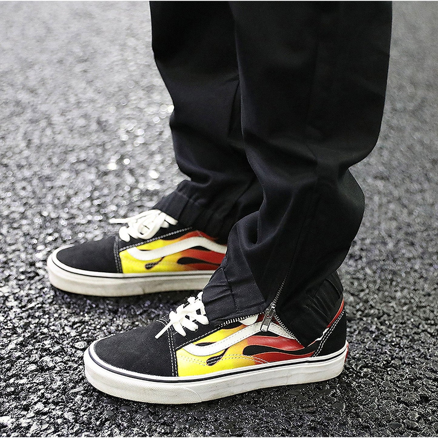 E6PHOMME® ZIPPER ZIP TRACK PANTS