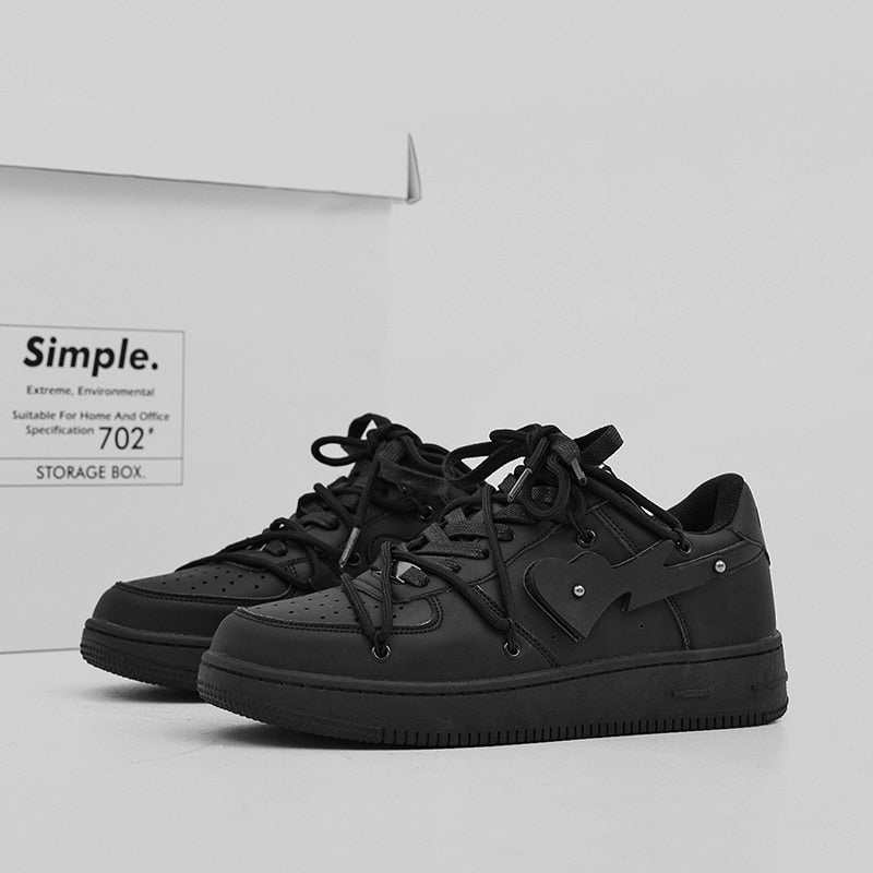 HYPExSTORE® HEARTED ALL BLACK SNEAKER
